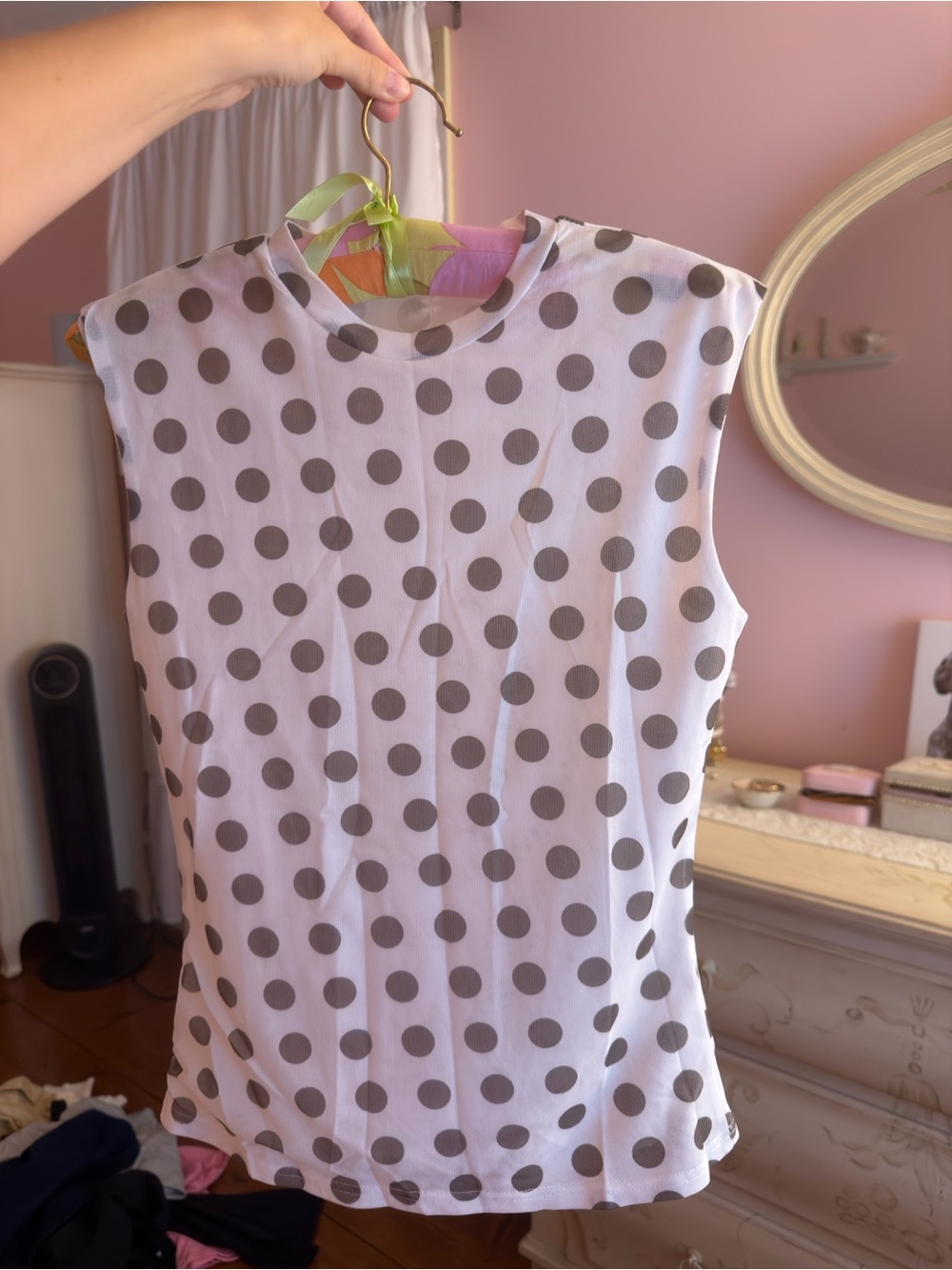 Sleeveless Polka Dot Top